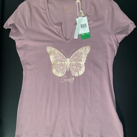 GUESS Women's Brown and Pink Tops - Picture 6 of 8